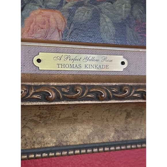 Thomas Kinkade "A Perfect Yellow Rose"  10" x 12" Framed Signed Authenticity - Picture 3 of 7
